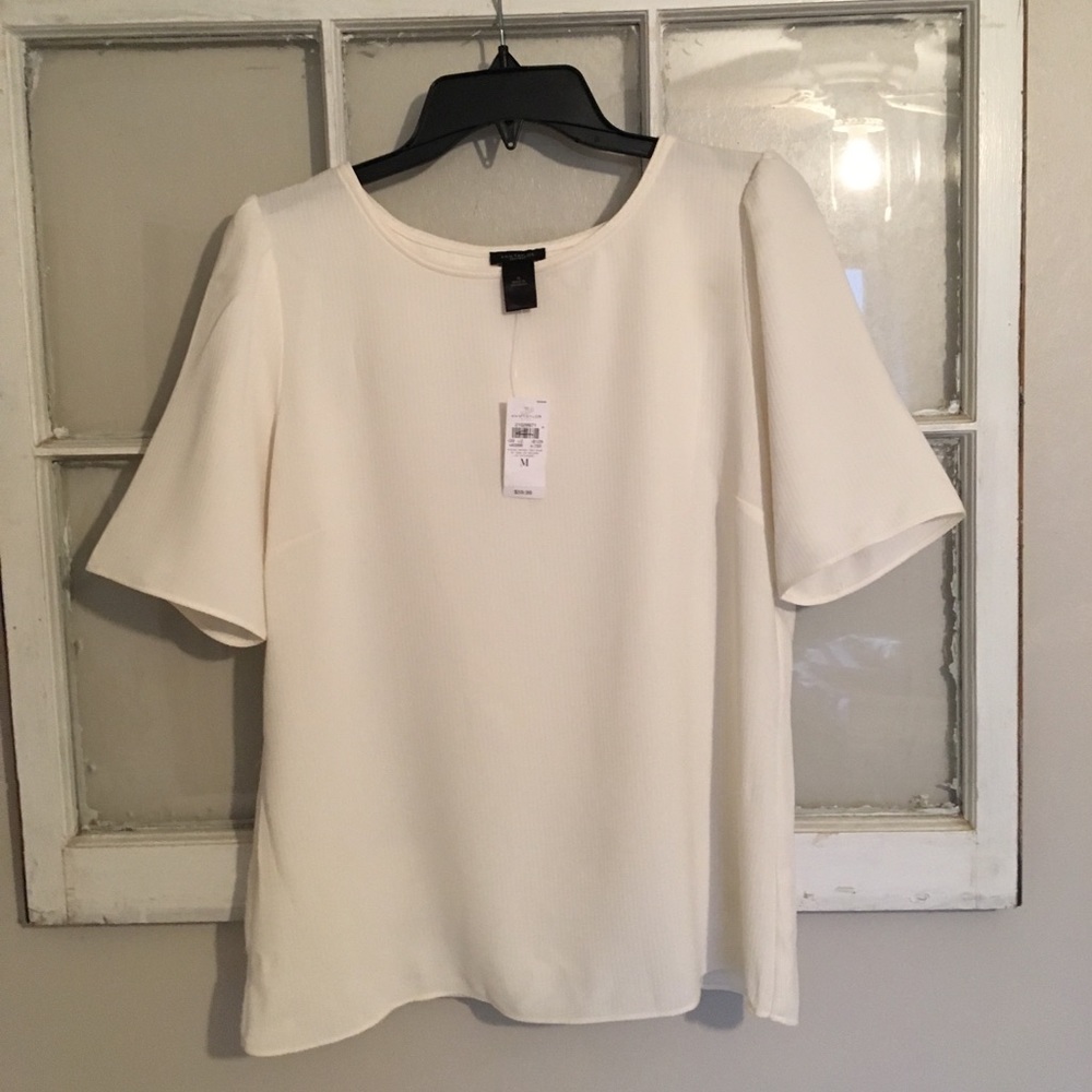 NWT Ann Taylor pleated white shirt